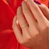 925 Silver Diamond Triangle Band Ring with slim geometric design