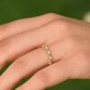 925 Silver Diamond Triangle Wedding Band Ring featuring Premium CZ Diamond pavé details