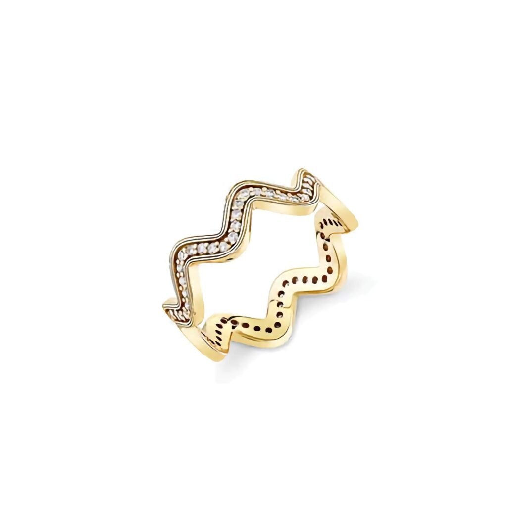 925 Silver Diamond Wavy Ring