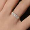 925 Silver Diamond Wedding Band with slim, classic design