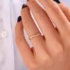 925 Silver diamond wedding ring with classic pave sparkle