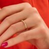 925 Silver diamond wedding ring with pave-set CZ stones