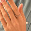 Wedding ring with refined diamond-like brilliance and clean design