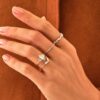 Pave-set diamond wedding ring in 925 Sterling Silver