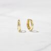 925 silver dome huggies earrings with a polished dome silhouette