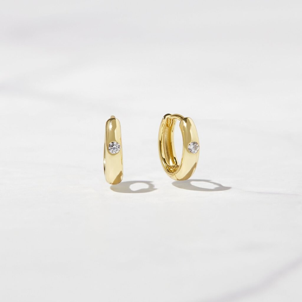 925 Silver Dome Huggies Earrings