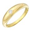 925 Silver Domed Diamond Inlay Ring