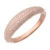 Domed 925 sterling silver ring with full pave stones