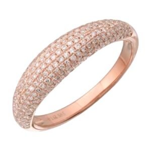 925 Silver Domed Pave Diamond Ring