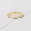 925 silver double band ring with layered pavé detailing