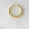 Double band ring with premium CZ diamond stones and pave setting