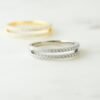 Thick gold plated sterling silver ring with two parallel rows