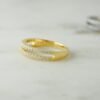 925 silver ring with stacked band design and sparkling stones