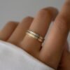 Double band ring with clean, layered styling