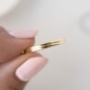 Polished gold plated double band ring in sterling silver