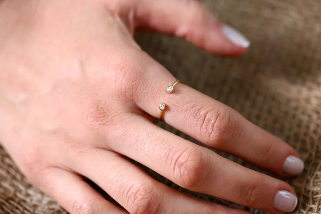 925 Silver Double Bezel Set Open Diamond Ring