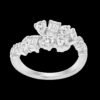 925 Silver Double Coil Multi-shape Diamond Band with pave CZ stones