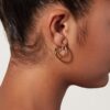 925 Silver Double Hoop Earrings with layered hoop design