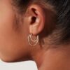 925 Silver Double Hoop Earrings in 925 sterling silver and gold plating