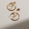 925 Silver Double Hoop Earrings in a clean, modern style