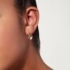 Double hoop earrings featuring pearl accents in 925 sterling silver