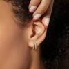 925 silver double hoop earrings with polished layered design