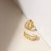 925 silver double hoop earrings with premium CZ diamond style