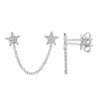 Gold-plated double star earring with Premium CZ diamond stones