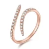 925 Silver Double Wave Diamond Ring