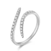 925 Silver Double Wave Diamond Ring - Image 2