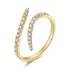 925 Silver Double Wave Diamond Ring - Image 3