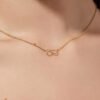 925 Silver Dual Circle Necklace - Image 2
