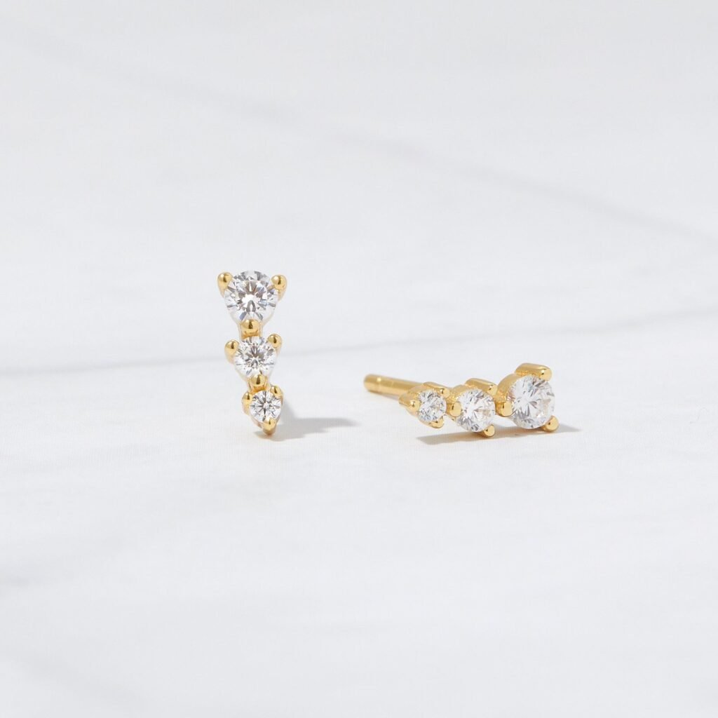 925 Silver Ear Climber Studs Earrings