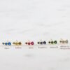 Gold-plated sterling silver ear climber studs with polished finish
