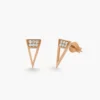 925 Silver Elongated Triangle Diamonds Earrings