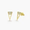 925 Silver Elongated Triangle Diamonds Earrings - Image 3