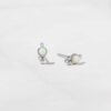 925 Silver Embellished Opal Studs - Image 2