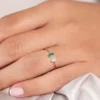 925 Silver Emerald and Diamond Cuff Ring - Image 5