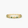 925 Silver Emerald Art Deco Wedding Band - Image 6
