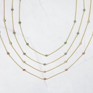 925 Silver Emerald Beaded Necklace