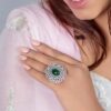 925 Silver Emerald Cocktail Ring - Image 3