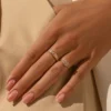 925 Silver Emerald Cut Diamond Wedding Band - Image 3