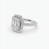 925 silver engagement ring with emerald cut and thick plating