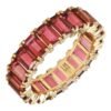925 Silver Emerald Cut Pink Tourmaline Eternity - Image 2