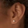 Emerald cut stud earrings in 925 sterling silver