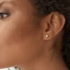 925 Silver stud earrings with emerald-cut premium CZ stones