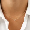 925 Silver Emerald Diamond Necklace - Image 4