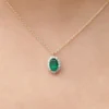 925 Silver Emerald & Diamond Necklace - Image 6