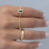 925 Silver Emerald Dome Ring with 4.5mm width