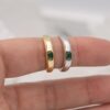 925 Silver Emerald Dome Ring with minimalist centre stone
